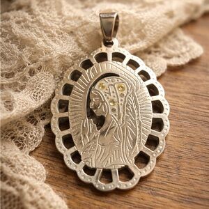 ✨ Vintage Our Lady of Guadalupe Statement Pendant